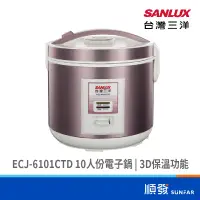 在飛比找蝦皮商城優惠-SANLUX 台灣三洋 ECJ-6101CTD 10人份 電