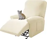 Stretch Recliner Slipcovers 4-Pieces Recliner Chair Cover 1 Seat Couch Cover Lazyboy Chair Cover with Storage Pocket Printed Slipcover Furniture Protector for Living Room (Color : #22)