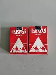 Vintage Caravan Bridge Playing Cards -New-Sealed-Red-2 Packs