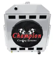 RC 3 Row Radiator Chevy Config,16" Fan,Shroud with Flaps-1942-1952 Ford Truck (for: Ford)