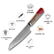 Chef Knife 6.5in Damascus Japanese Chef's Knife Kitchen Kiritsuke Knife Handmade