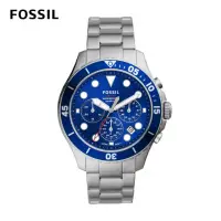 在飛比找momo購物網優惠-【FOSSIL】FOSSIL三眼計時手錶 銀色不鏽鋼錶帶46