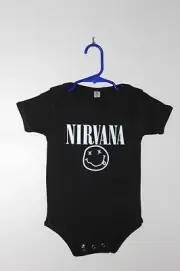 NIRVANA Unisex Baby Romper Bodysuit~Black