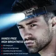 COB LED Headlamp USB Rechargeable Flashlight Mini Headlight Torch light NICE~