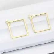 6PCS 18K Gold Plated Charm Pendant Connector, Minimalist Charm, Diamond Shape C