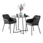 Cece-Daniella Dining Set: Black Metal & Glass