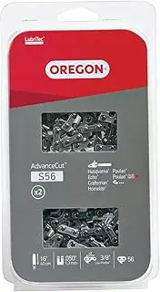 Oregon S56T AdvanceCut Chainsaw Chain for 16-Inch Bar, Fits Echo CS-400, CS-310, CS-352 and CS-370, Poulan 2150 and 3816 & More, 56 Drive Links (2-Pack), Grey