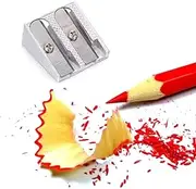 Pencil Sharpener,Double Hole Aluminum Alloy Pencil Sharpener Handheld Metal Pencil Sharpener,Mini Pencil Sharpeners for Students, Studying, Painting, Pencils, Crayons, Eyebrow Pencils