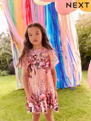 Pink Ombre Angel Sleeve Party Dress (3-14yrs) (E57553) | $88 - $101