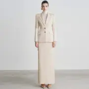 Fashion Jacquard Patchwork Suit Jacket Skirt 2 Pcs Suits Womens Party Sets Size