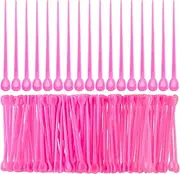100pcs Brush Hair Roller Pick, Plastic Roller Pins for Women, Curler Locking Tools for Curling Styling Crochet- Pink