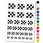 Checkered Flag Temporary Tattoo Water Resistant Fake Body Art Set Collection