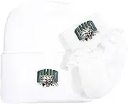 Future Tailgater Ohio Bobcats Newborn Baby Knit Cap and Socks with Lace Set White, White