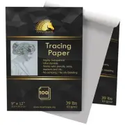 Tracing Paper Pad, 39lb - 9" x 12" - 100 Transparent Sheets - Artist Quality