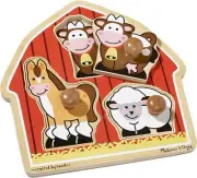 Melissa & Doug - Barn Animals Knob Puzzle - 3 Pieces