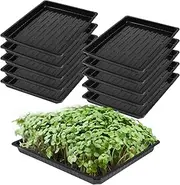 10Pcs Heavy Duty Plastic Growing Trays, No Holes Nursery Seedling Trays Seed Germination Trays, Durable Seed Starter Trays Seed Propagation Tray for Succulent, Bean Sprouting