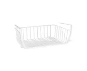 Storage Rack Sturdy Construction Anti-deform Wrought Iron Under Cabinet Organizer Shelf Supplies for Home-White