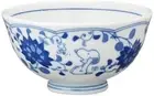 Peanuts Snoopy Arakusa Japanese Style Rice Bowl Indigo Arabesque Pattern w/ Box