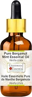 Greenwood Essential Pure Bergamot Mint Essential Oil (Mentha citrata) with Glass Dropper 100% Natural Therapeutic Grade Steam Distilled for Personal Care 50ml (1.69oz)