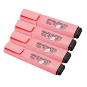 4Pcs Highlighter Pen Quick Dry Broad Tip Underline Writing Marker Pink