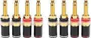 VENEKA 8Pcs Hifi Speaker Terminal Binding Post Pure Copper Gold Plated Amplifier Connector for Female Banana Jack Plug