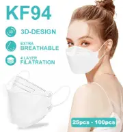 KF94 3D Foldable Mask Disposable Respirator Face Masks 4 Layers WHT Altern KN95