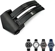 [FULNES] 18mm 316L Stainless Steel Deployment Buckle Black Rose Gold Watch Clasp for Tag Heuer CARRERA AQUARACER for Men Bracelet