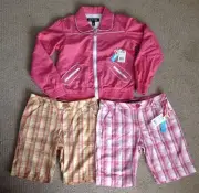 Paul Frank Pink Rose Color Jacket & Two Shorts LOT NEW Size 12 Girls