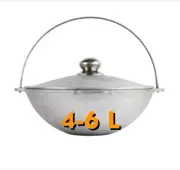 4-6 L KAZAN Asian Aluminum cauldron with bow and lid OUTDOOR COOKING CAMPFIRE