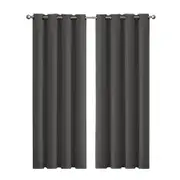 2x Blockout Curtains Panels 3 Layers Charcoal