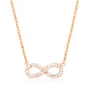 Eclipse Sterling Silver Rose Plated 45cm Infinity Necklace Pendant Jewellery