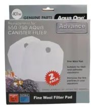 Aqua One Wool Pad 401W 2PK Aquis Advance 550 750 Canister Filter Pad 25401W
