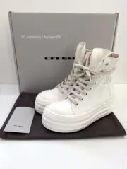 *BNIB* RICK OWENS DRKSHDW SS20 PENTAGRAM DOUBLE BUMPER RAMONES (CHALK WHITE)