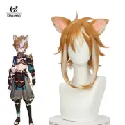 Genshin Impact Gorou Cosplay Wig With Ear Genshin Gorou Cosplay 35cm Brown Wigs