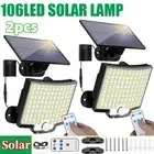 106 LED Solar Motion Sensor Light Outdoor Wall Security Garden Flood Lamp IP65