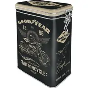 Nostalgic Art 17.5cm/1.3L Clip Top Tin Container Storage Goodyear Motorcycle