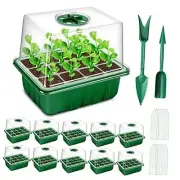 Seed Starter Tray, 10 Pack 120 Cells Thicken Seed Starting 12 Cells Green