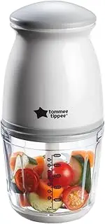 Tommee Tippee Quick-Chop, 500ml Capacity, Mini Electric Baby Food Blender and Chopper for all Stages of Weaning, Durable Glass Bowl and Stainless Steel Blades, 200W Motor