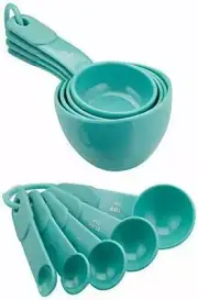 Aqua Sky 9 Piece Measuring Cups and Spoons Set of 9