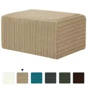 SUBRTEX STRETCH STRIPED JACQUARD XL OVERSIZED OTTOMAN SLIPCOVER, VARIOUS COLORS