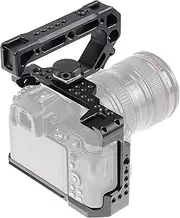 Hersmay Z5 Z6 II Camera Cage with Top Handle for Nikon Z5/ Z6/ Z7/ Z6II/ Z7II Mirrorless Camera with Cold Shoe,Handle Locating Holes,Multiple 1/4" 3/8" Screw Holes