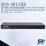 昌運監視器 HANWELL HS-M116K HDMI 影音訊號分配器 HDMI1入16出