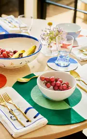 [Misette] Set-Of-Four Embroidered Linen Round Placemats