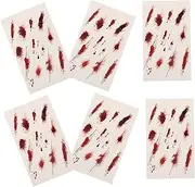 Generic 6pcs Realistic Temporary Scar Stickers Halloween Makeup Accessories for Vampire Costumes and Theatrical Performances