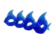 VTG Napkin Rings Angel Fish Lucite Cobalt Blue Set of 4 Tropical Coastal