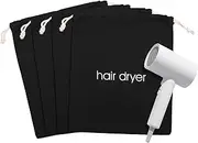 Hair Dryer Bags Bulk, Hairdryers Storage Drawstring Pouch Blow Dryer Case Container Hairdryer and Styling Tools Accessories Bags (black 4PCS 15 x 13 in)