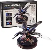 Wowood 3D Puzzles for Adults, 115 Pieces 3D Puzzle with Flapping Wings Stag Beetle Mechanical Puzzle, Puzzles for Adults and Teens to Build, DIY Model Kits for Family Time Great Gift