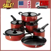 NEW Tramontina Nesting 11-pc. Nonstick Cookware Set Red