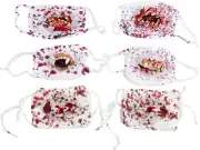 Bloody Mouth Face Masks & Bandage Props 6 Pack Creepy Halloween NIP