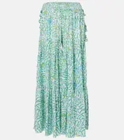 [Poupette St Barth] Poupette St Barth Colleen printed wide-leg pants AU 6 green